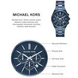 Michael Kors Lennox Chronograph Blue Dial Blue Steel Strap Watch For Women - MK9147