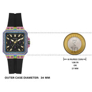 Guess Libra Black Dial Black Silicone Strap Watch For Women - GW0618L3