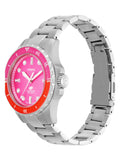 Fossil Blue Dive Analog Pink Dial Silver Steel Strap Watch For Women - ES5351