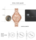 Michael Kors Maren Chronograph Rose Gold Dial Rose Gold Steel Strap Watch for Women - MK7494