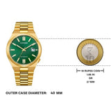 Citizen Tsuyosa Automatic Green Dial Gold Steel Strap Watch For Men - NJ0152-51X