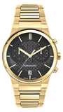 Salvatore Ferragamo Sapphire Chrono Black Dial Gold Steel Strap Watch for Men - SFME01323