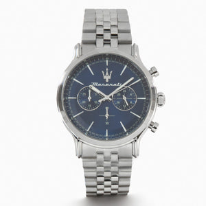 Maserati Epoca Chronograph Blue Dial Silver Steel Strap Watch For Men - R8873618024