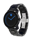 Movado Bold TR90 Black Dial Black Steel Strap Watch for Men - 3600099