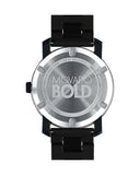 Movado Bold TR90 Black Dial Black Steel Strap Watch for Men - 3600099