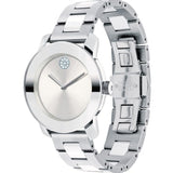 Movado Bold Ceramic Silver Dial Silver Steel Strap Watch for Women - 3600638