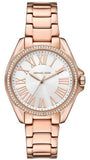 Michael Kors Kacie Three-Hand White Dial Rose Gold Steel Strap Watch for Women - MK4853