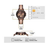 Michael Kors Maren Chronograph Brown Dial Two Tone Steel Strap Watch for Women - MK7496