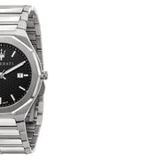 Maserati Stile Analog Black Dial Silver Steel Strap Watch For Men - R8853142003