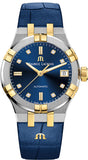 Maurice Lacroix Aikon Blue Dial Blue Leather Strap Watch for Men - AI1008-PVY11-432-1