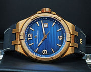 Maurice Lacroix Aikon Date Limited Edition Blue Dial Blue Leather Strap Watch For Men - AI1028-BRZ01-420-1