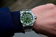 Maurice Lacroix Aikon Venturer Green Dial Silver Steel Strap Watch for Men - AI6057-SSL52-630-1