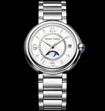 Maurice Lacroix Fiaba Moonphase White Mother of Pearl Dial Silver Steel Strap Watch for Women - FA1084-SS002-170-1