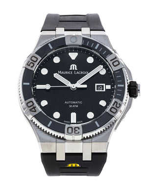 Maurice Lacroix Aikon Venturer Black Dial Black Rubber Strap Watch for Men - AI6058-SS001-330-1