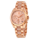 Michael Kors Bradshaw Chronograph Pink Dial Two Tone Steel Strap Watch For Women - MK6830