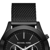 Michael Kors Slim Runway Chronograph Black Dial Black Mesh Bracelet Watch For Men - MK9060