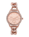 Michael Kors Layton Multifunction Crystals Rose Gold Dial Rose Gold Steel Strap Watch for Women - MK4654