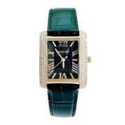 Michael Kors Emery Quartz Diamonds Green Dial Green Leather Strap Watch For Women - MK4697