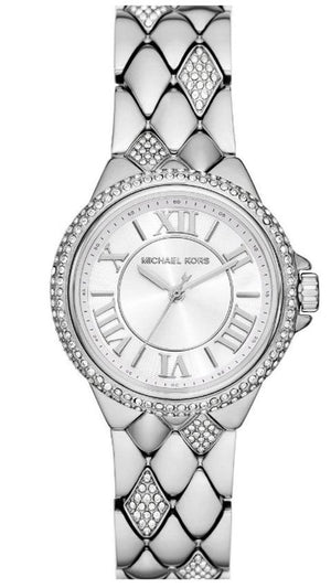 Michael Kors Camille Pave Crystals Silver Dial Silver Steel Strap Watch for Women - MK4804