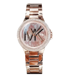 Michael Kors Camille Three Hand Rose Gold Dial Rose Gold Steel Strap Watch For Women - MK7197