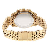 Michael Kors Lexington Chronograph Gold Dial Gold Steel Strap Watch For Men - MK8579