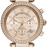 Michael Kors Parker Chronograph Rose Gold Dial Two Tone Steel Strap Watch For Women - MK6832