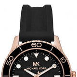 Michael Kors Runway Quartz Black Dial Black Silicone Strap Watch For Women - MK6852