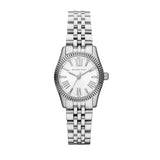 Michael Kors Lexington Quartz White Dial Silver Steel Strap Watch For Women - MK3228