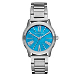 Michael Kors Hartman Quartz Blue Dial Silver Steel Strap Watch For Women - MK3519