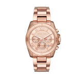 Michael Kors Brecken Chronograph Quartz Rose Gold Dial Rose Gold Steel Strap Watch For Women - MK6367