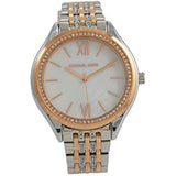 Michael Kors Mindy Three Hand White Dial Two Tone Steel Strap Watch For Women - MK7077