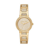 Michael Kors Gabbi Quartz Crystals Gold Dial Gold Steel Strap Watch For Women - MK3985