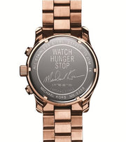 Michael Kors Runway Stop Hunger Quartz Blue Dial Rose Gold Steel Strap Watch For Men - MK8358