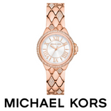 Michael Kors Camille Analog Silver Dial Rose Gold Steel Strap Watch for Women - MK4810