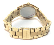 Michael Kors Mini Runway Slim Gold Dial Gold Steel Strap Watch for Women - MK3512
