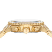 Michael Kors Everest Chronograph Crystals Gold Dial Gold Steel Strap Watch For Women - MK7254