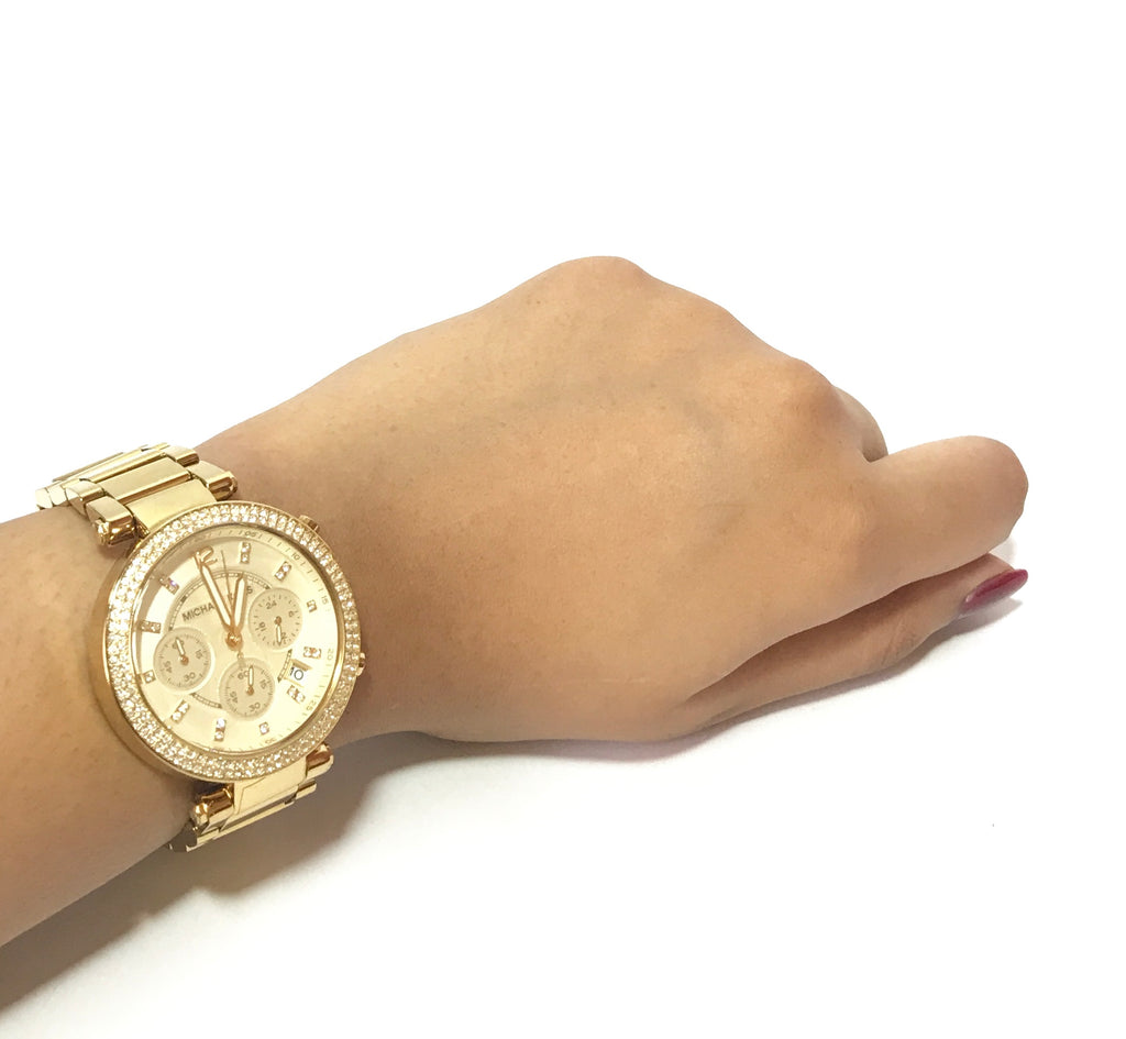 Michael Kors Parker Gold Dial Gold Steel Strap Watch for Women