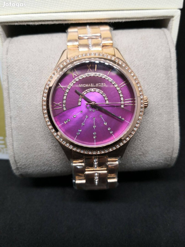Women Kors Pink Watch Gold Lauryn Michael Steel for Strap Dial Rose