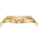 Michael Kors Lennox Three Hand Crystals Gold Dial Two Tone Steel Strap Watch For Women - MK7284