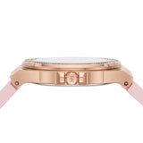 Michael Kors Mini Lennox Three-Hand Rose Gold Dial Pink Silicone Strap Watch For Women - MK7282