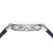 Michael Kors Pyper Quartz Silver Dial Blue Leather Strap Watch For Women - MK7244