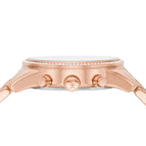 Michael Kors Ritz Chronograph Rose Gold Dial Rose Gold Steel Strap Watch For Women - MK7302