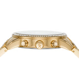 Michael Kors Ritz Chronograph Gold Dial Gold Steel Strap Watch For Women - MK6937