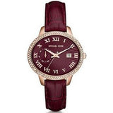 Michael Kors Whitley Quartz Burgundy Dial Burgundy Leather Strap Watch For Women - MK2430