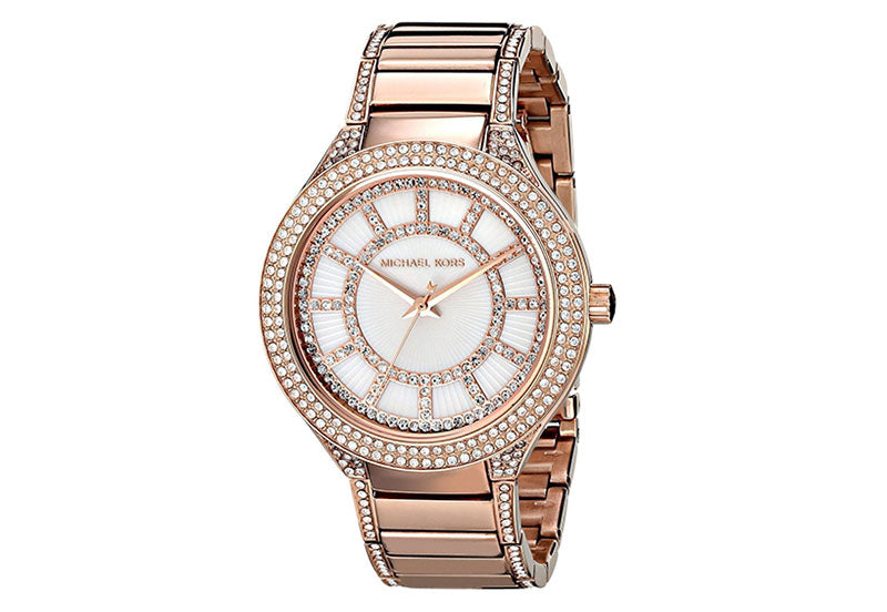 Michael Kors Kerry Mother of Pearl Dial Rose Gold Steel Strap Watch for Women - MK3313