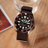 Seiko 5 Sport Automatic Brown Dial Brown Nylon Strap Watch For Men - SRPD85K1