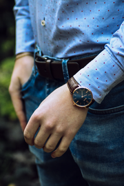 Hugo Boss Classic Jackson Blue Dial Brown Leather Strap Watch for Men - 1513458
