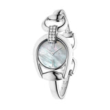 Gucci Horsebit Collection Diamonds Mother of Pearl White Dial Silver Steel Strap Watch For Women - YA139504