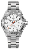 Tag Heuer Aquaracer Calibre 5 Jam Tangan Tali Baja Perak Dial Putih Otomatis untuk Pria - WAY2013.BA0927