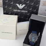 Emporio Armani  Luigi Chronograph Black Dial Blue Rubber Strap Watch For Men - AR11023